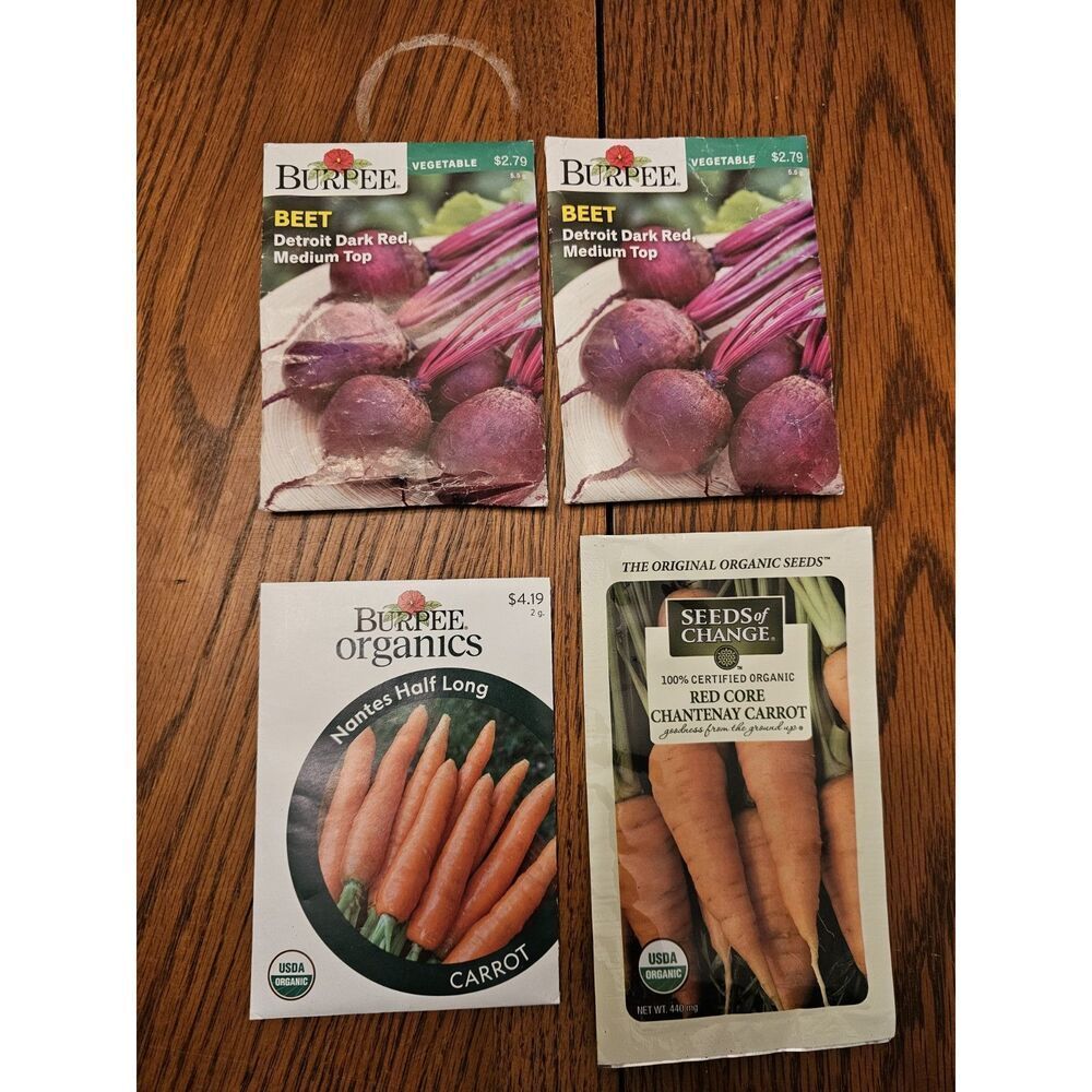 Lot Of 4 Burpee Garden Vegetable Seeds Packets‎ Beet Carrot Lot Bundle